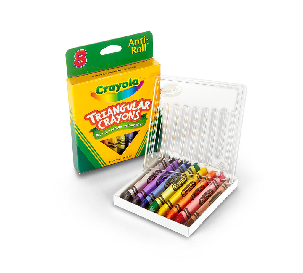 Anti-Roll Triangular Crayons 8 ct.