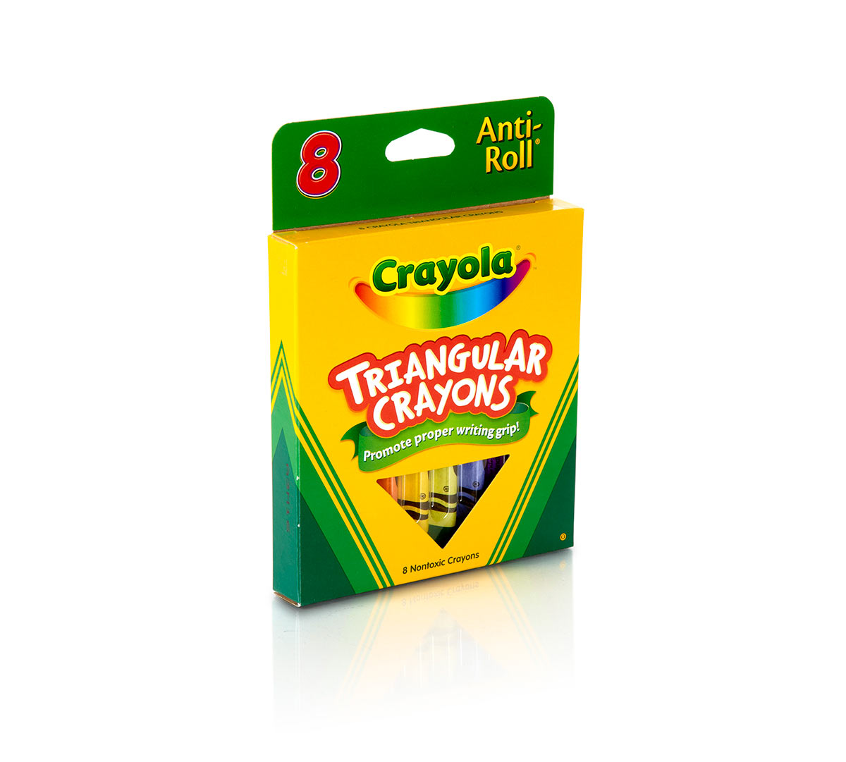 Anti-Roll Triangular Crayons 8 ct.