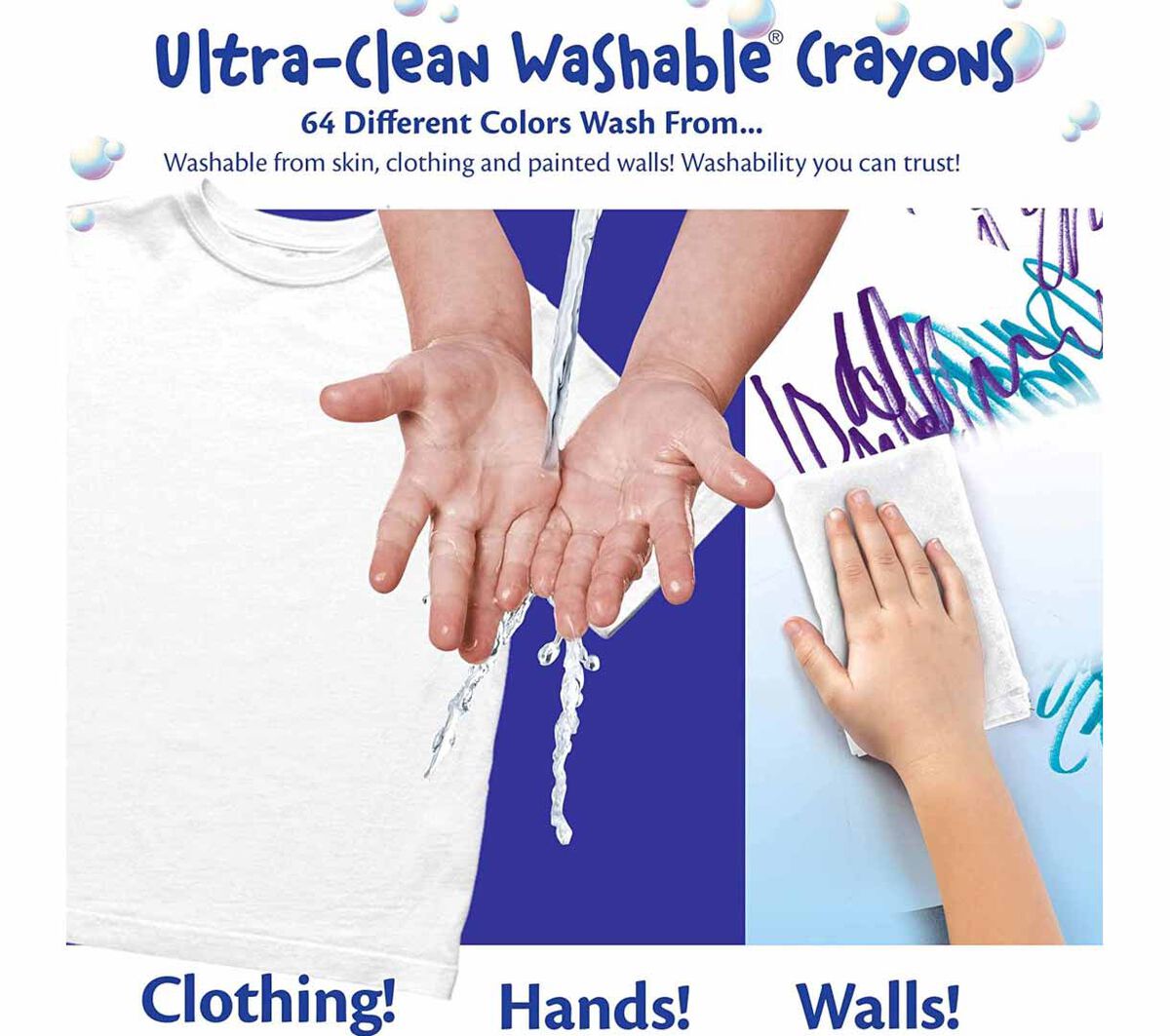 Ultra-Clean Washable Crayons 64 count 2 Pack Bulk Set
