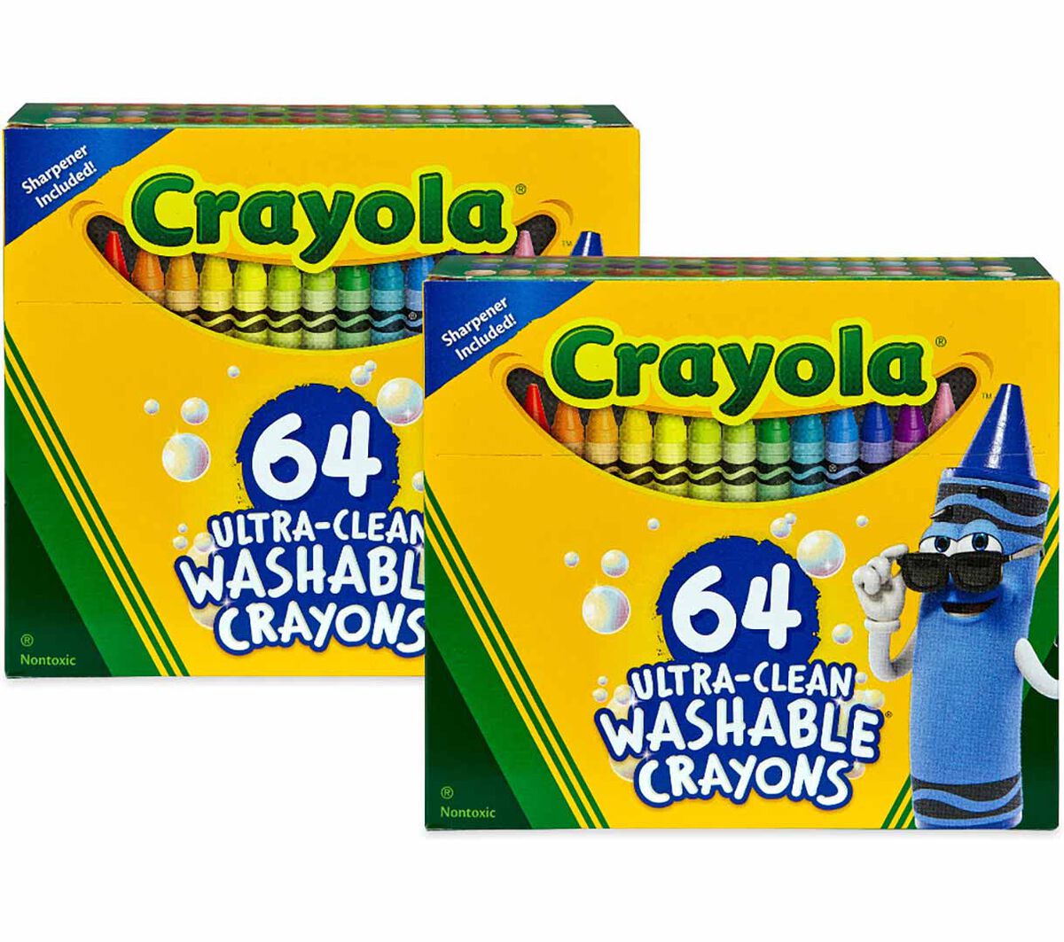 Ultra-Clean Washable Crayons 64 count 2 Pack Bulk Set