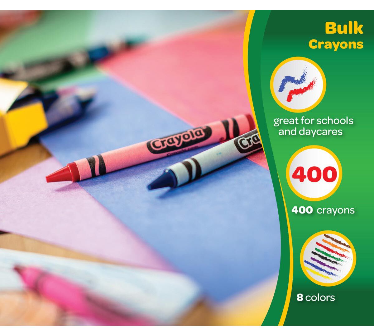 Large Crayon Classpack 400 Count 8 Colors