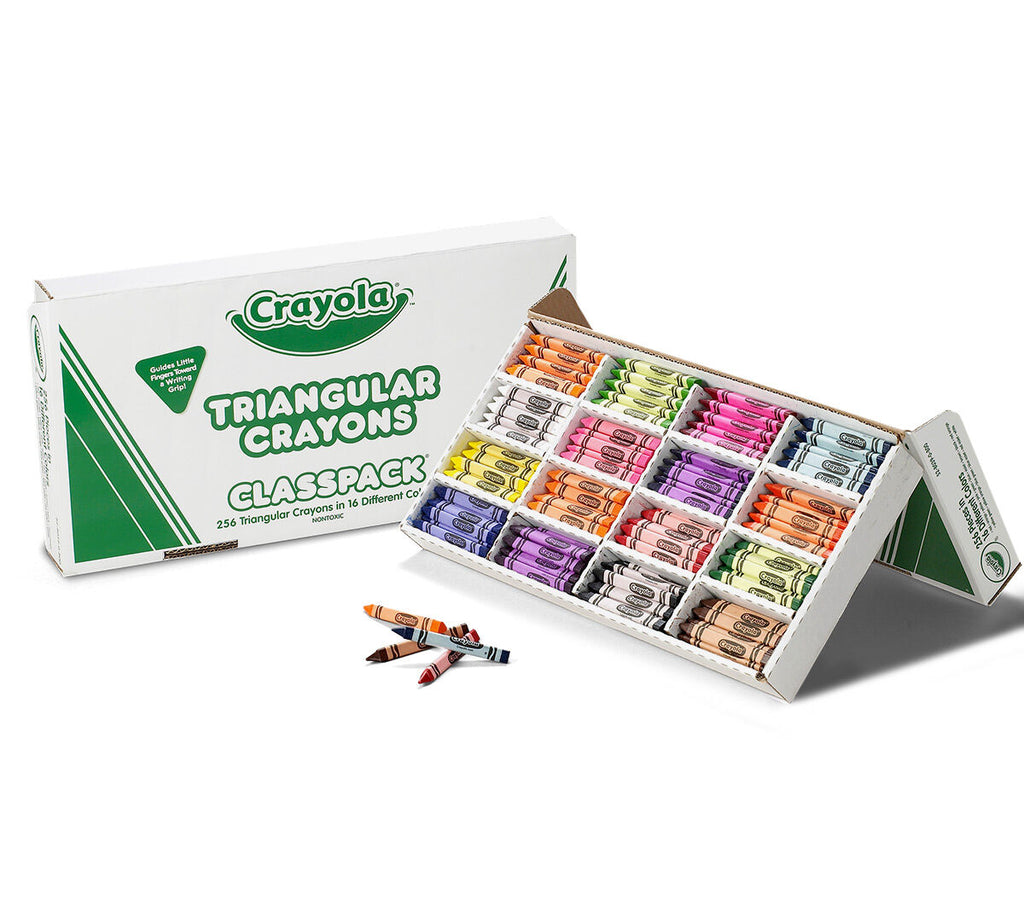 Triangular Crayons Classpack 256 Count 16 Colors