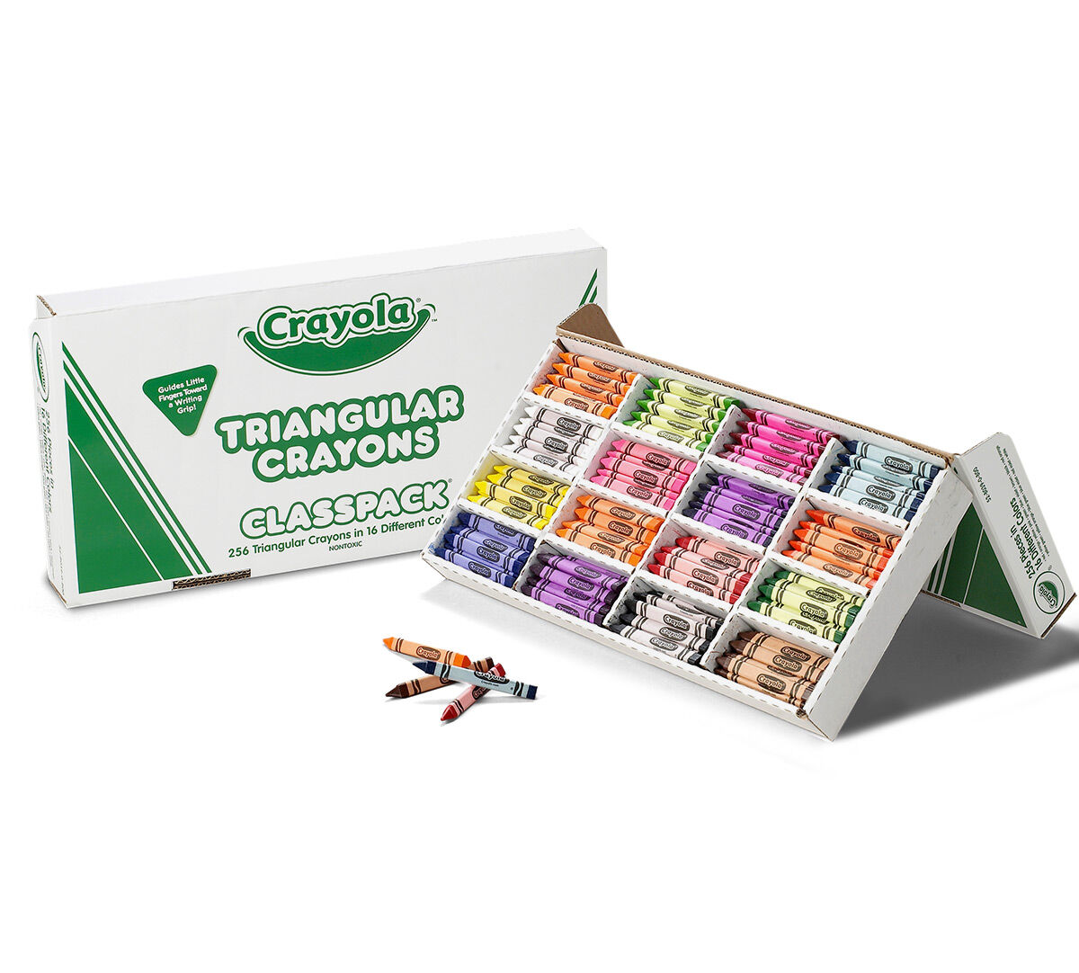 Triangular Crayons Classpack 256 Count 16 Colors