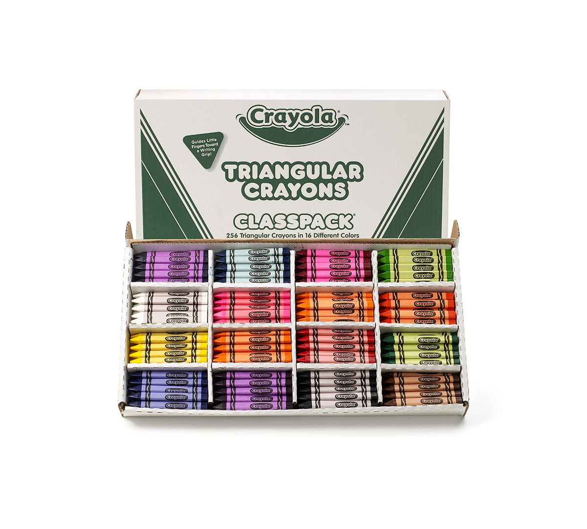Triangular Crayons Classpack 256 Count 16 Colors