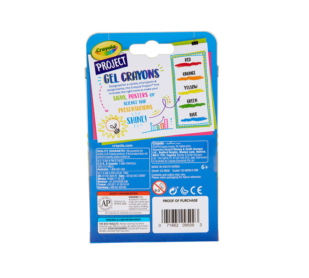 Gel Crayons 5 Count