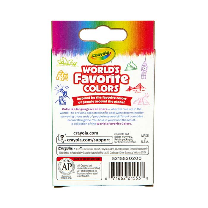 World's Favorite Colors 8 count Crayons