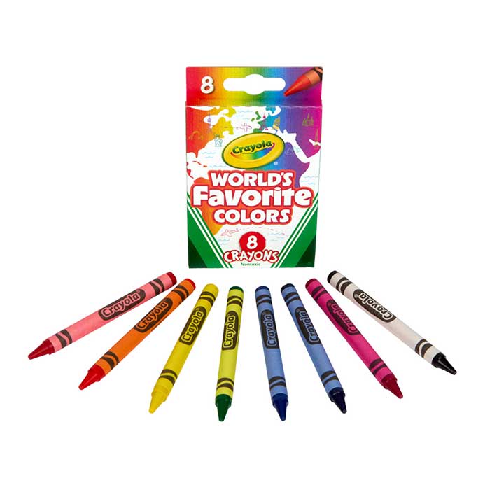 World's Favorite Colors 8 count Crayons