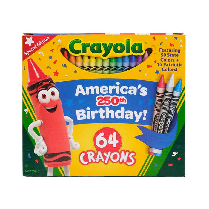 Crayola 64 Count Crayons America’s 250th Birthday Special Edition Crayons