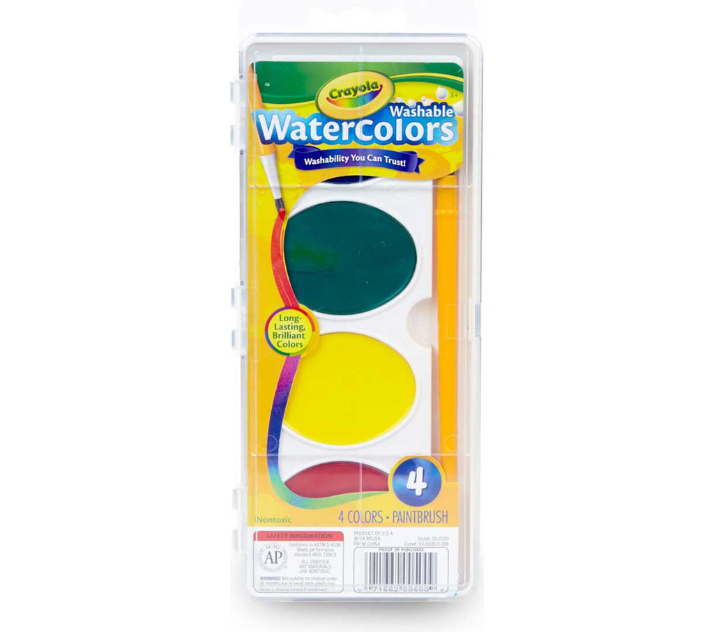Jumbo Washable Watercolors &amp; Brush