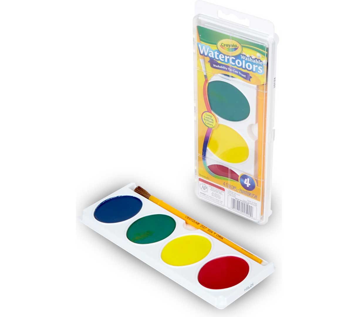 Jumbo Washable Watercolors &amp; Brush