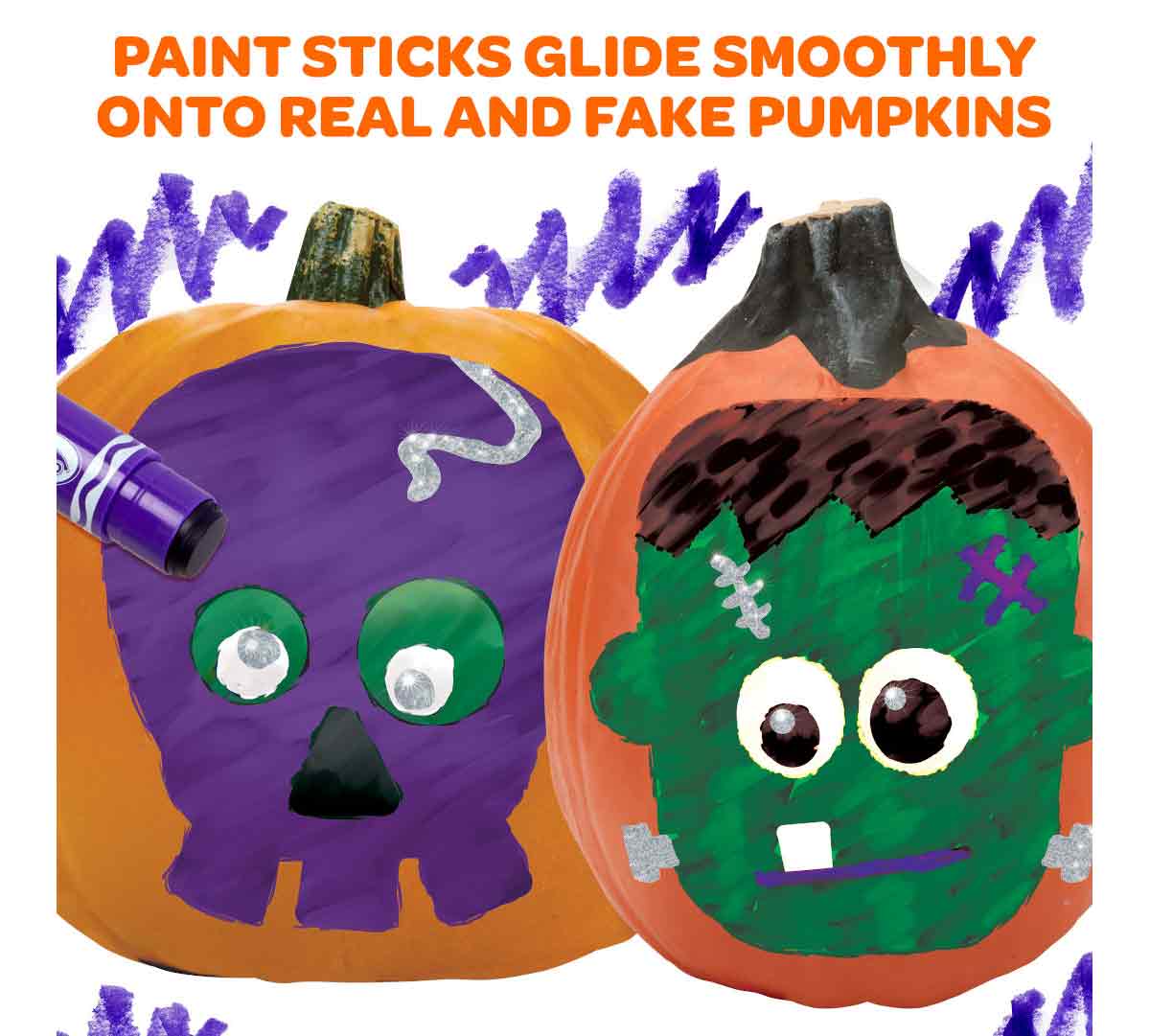 No Carve Pumpkin Decorating Kit with Paint Sticks