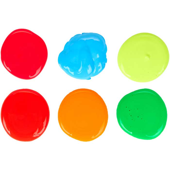 Fluorescent Tempera Paint 6 Count 16 Ounce Bottles