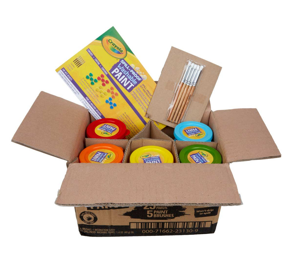 Spill Proof Washable Paints Bulk Set 25 Count