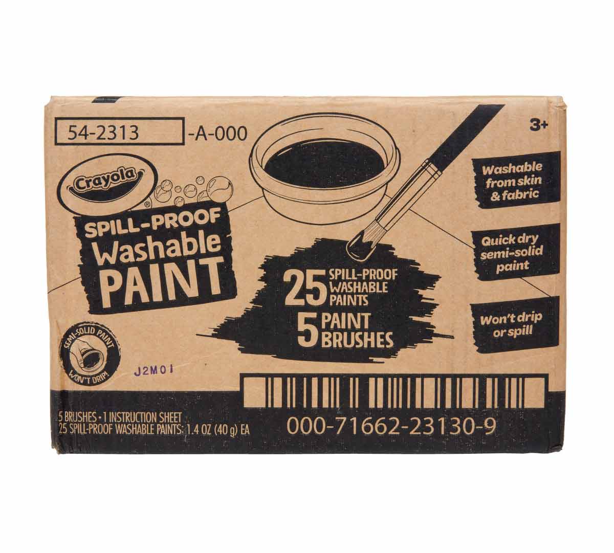 Spill Proof Washable Paints Bulk Set 25 Count