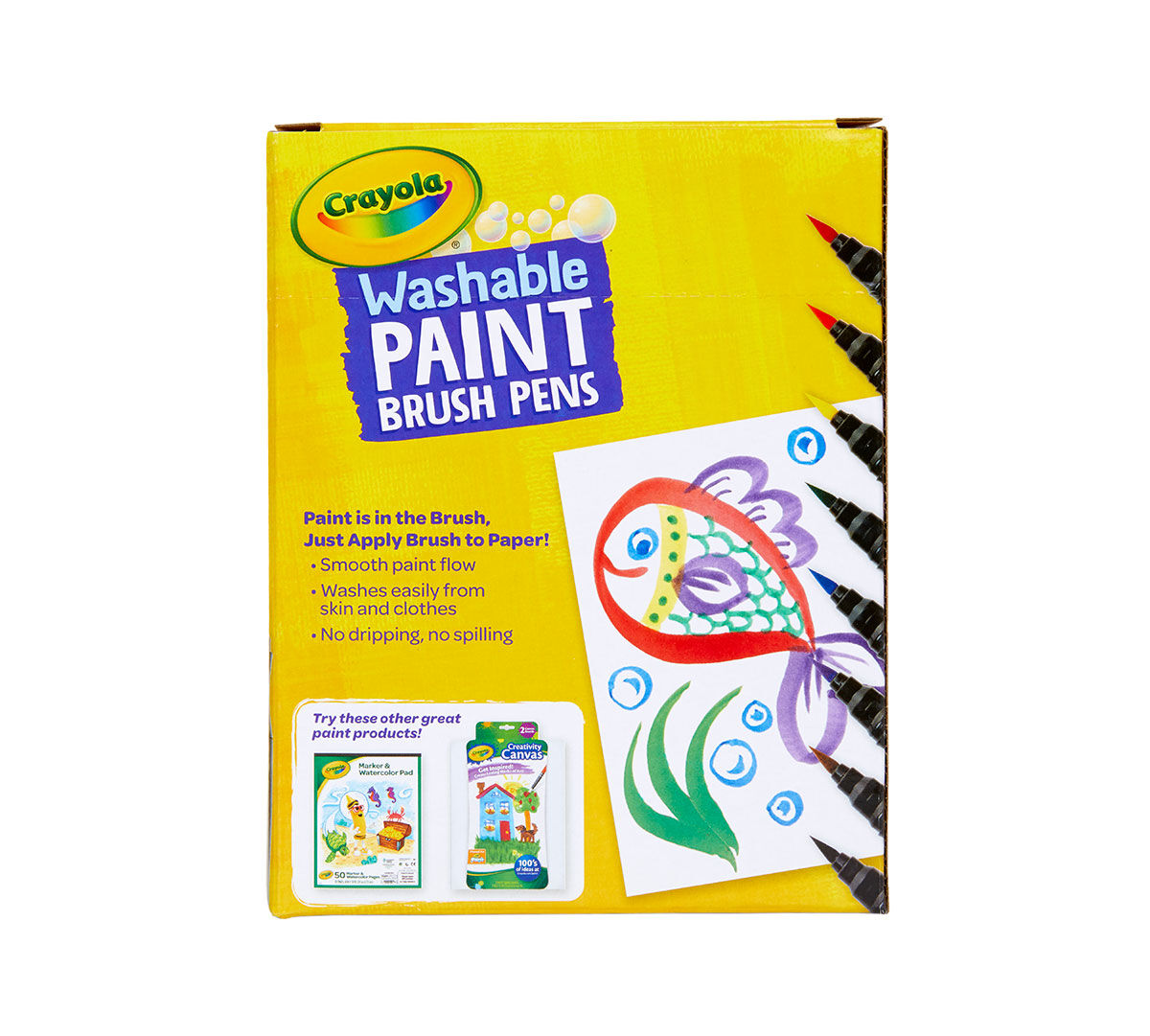 No Drip Paint Brush Pens 40 Count 8 Colors