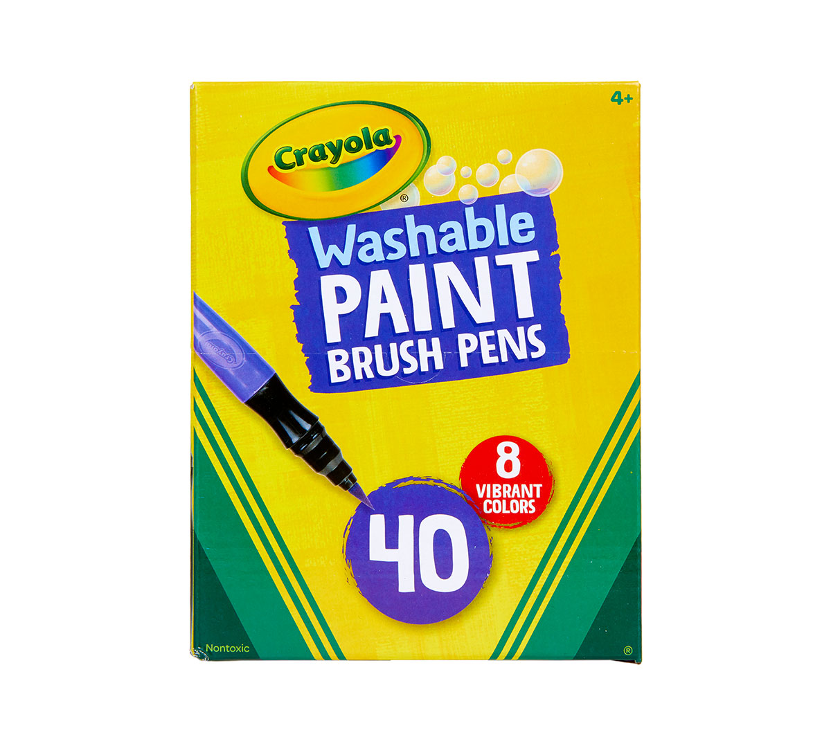 No Drip Paint Brush Pens 40 Count 8 Colors