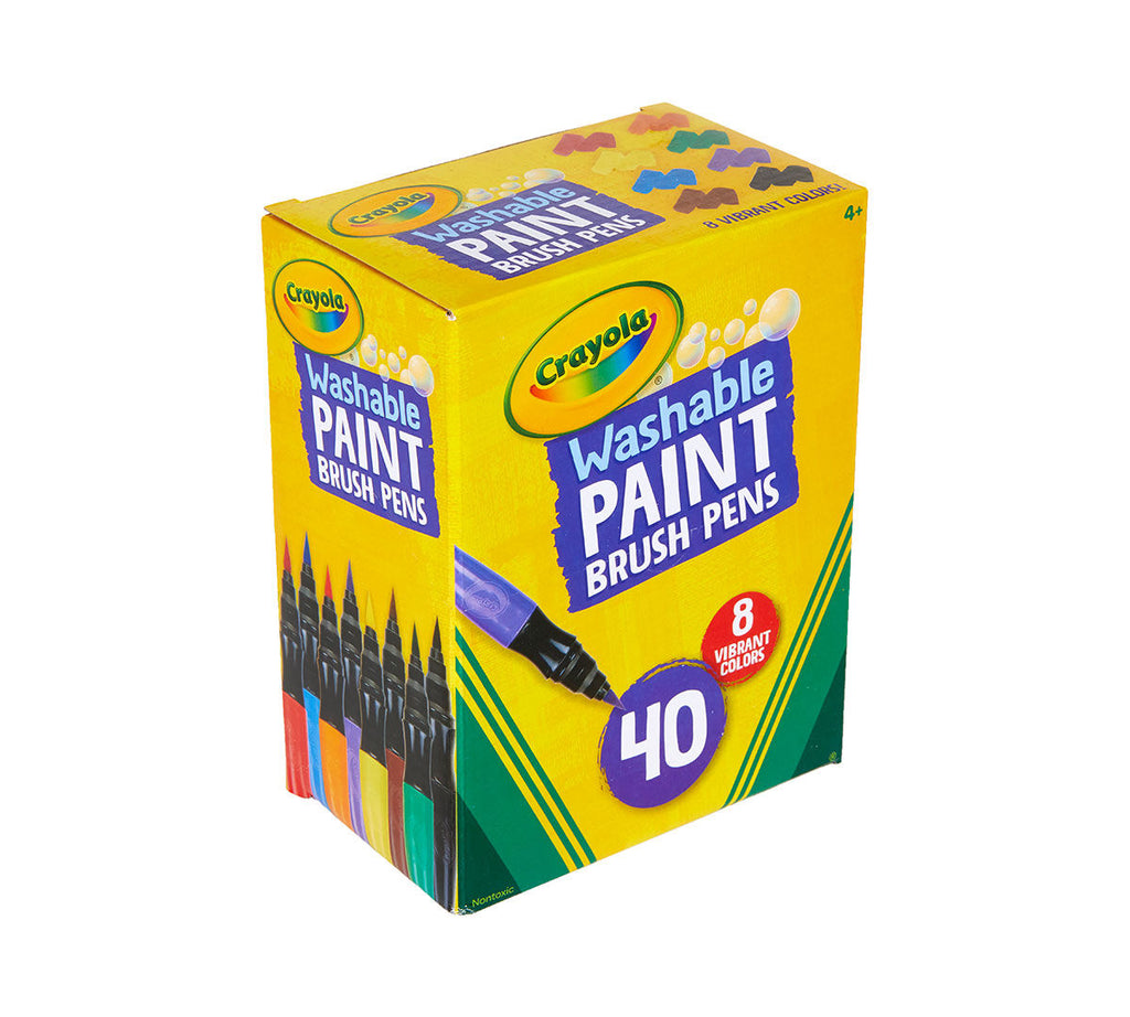 No Drip Paint Brush Pens 40 Count 8 Colors