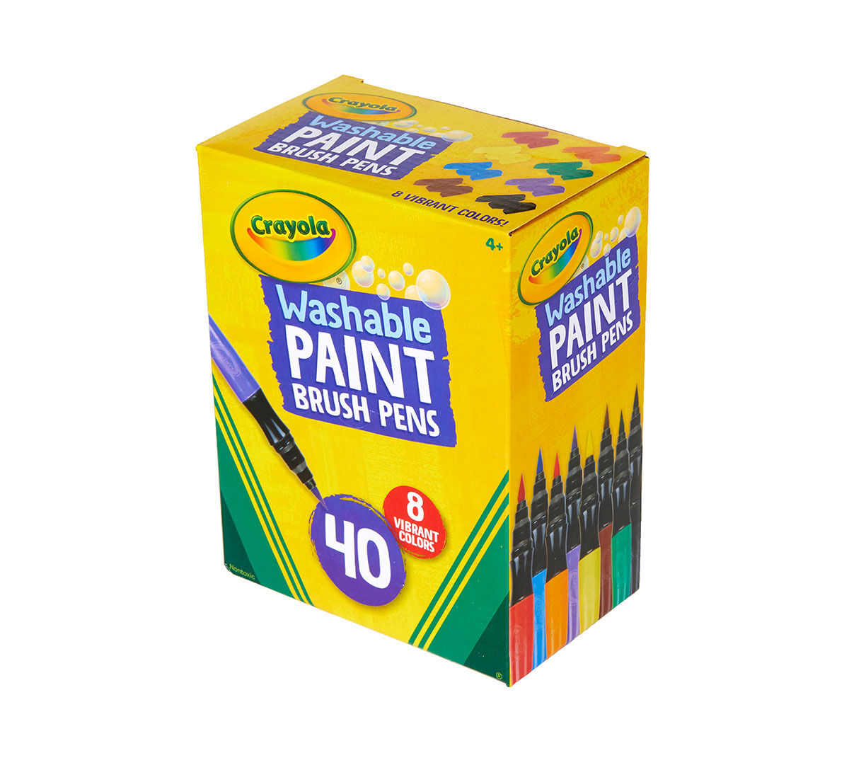 No Drip Paint Brush Pens 40 Count 8 Colors