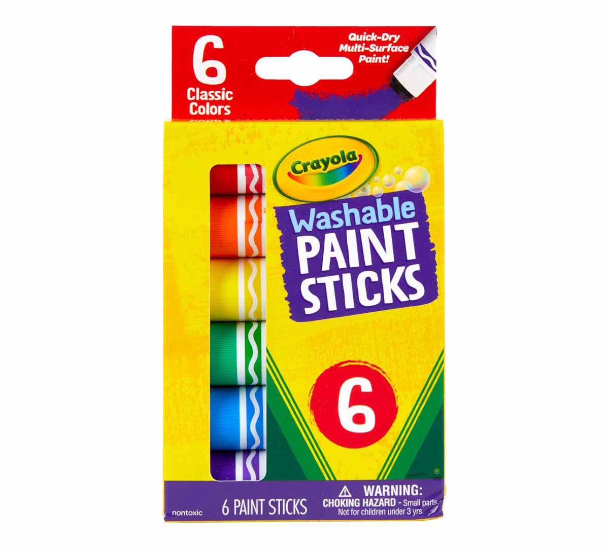 Washable Paint Sticks Kids Paint Set 6 Count