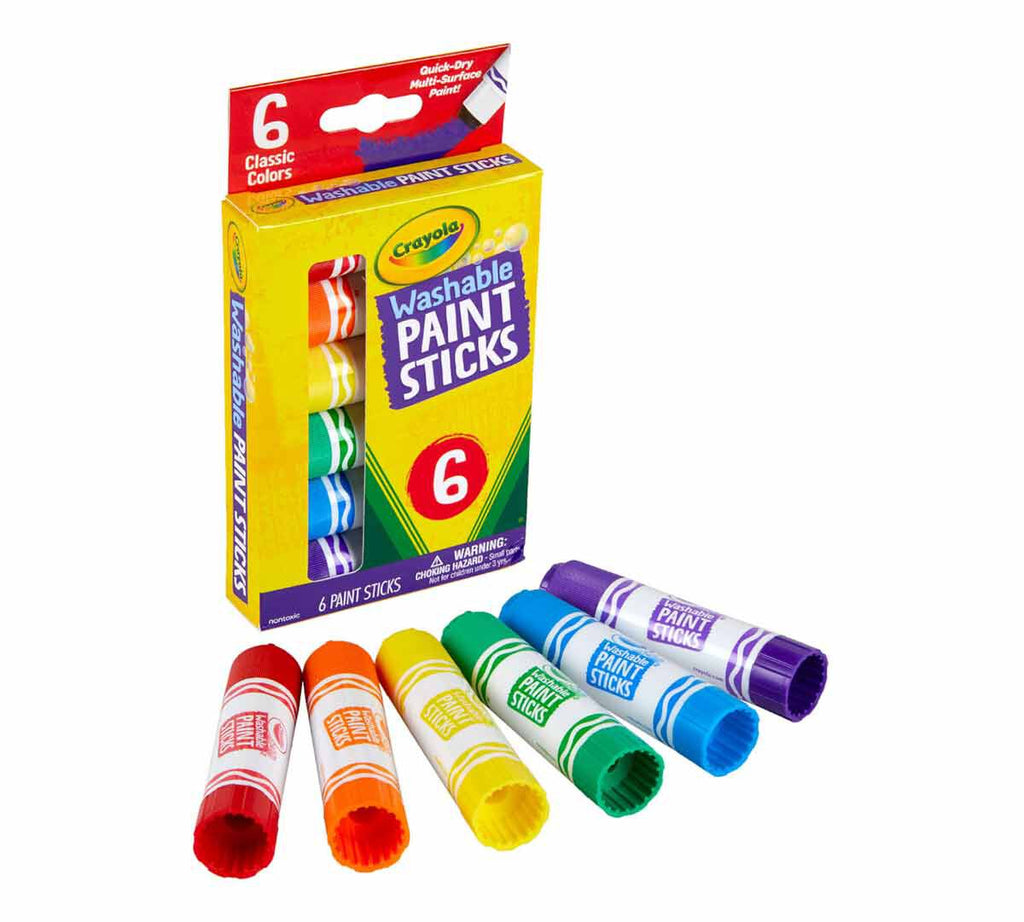 Washable Paint Sticks Kids Paint Set 6 Count