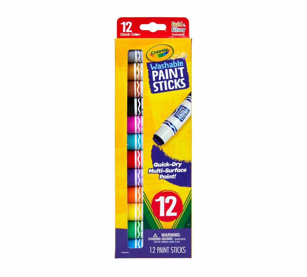12 Count Quick Dry Washable Paint Sticks