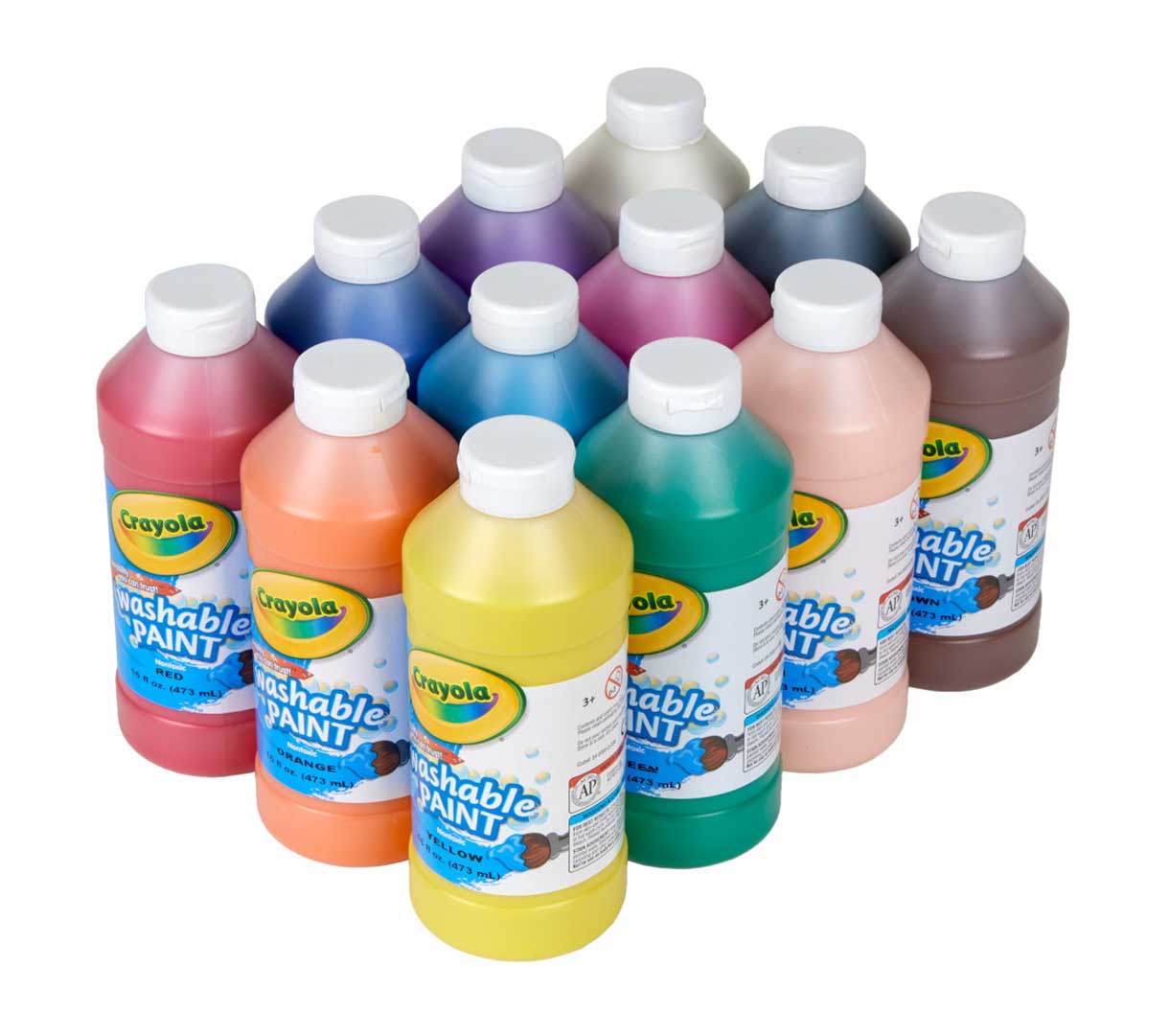Washable Paint 12 Count 16 Ounce Bottles
