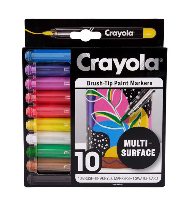 Brush Tip Acrylic Paint Markers 10 count