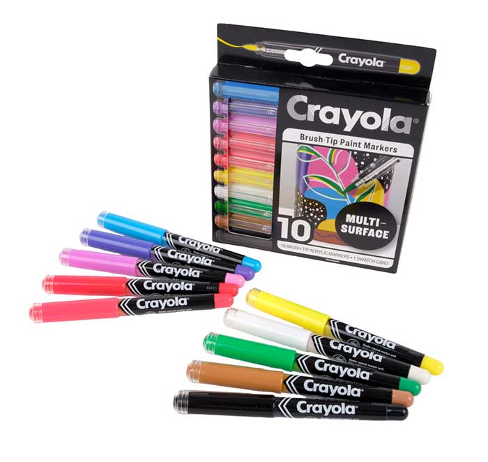 Brush Tip Acrylic Paint Markers 10 count
