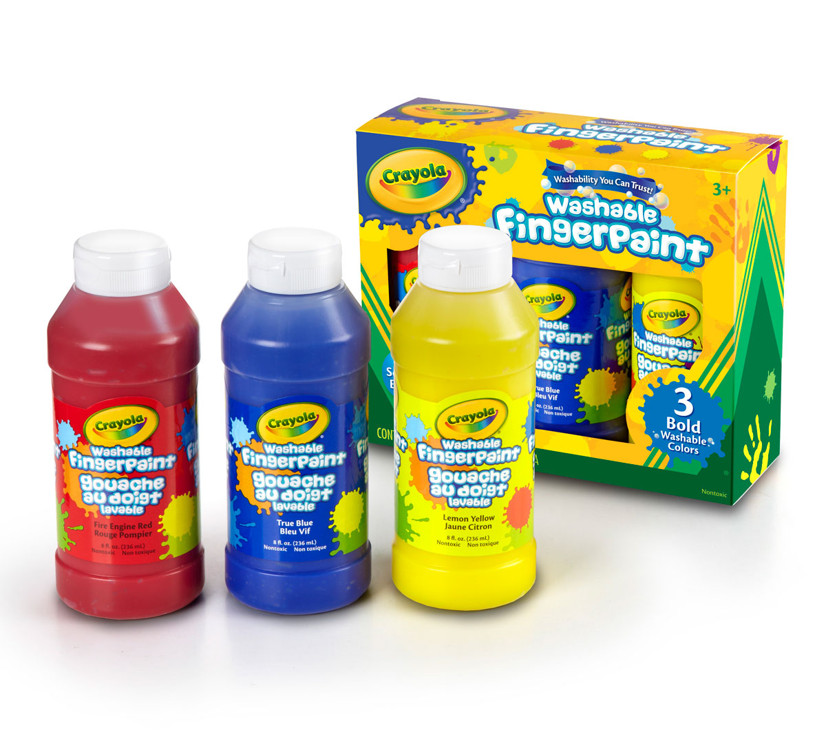 Washable Bold Fingerpaint Primary Colors 3 ct.