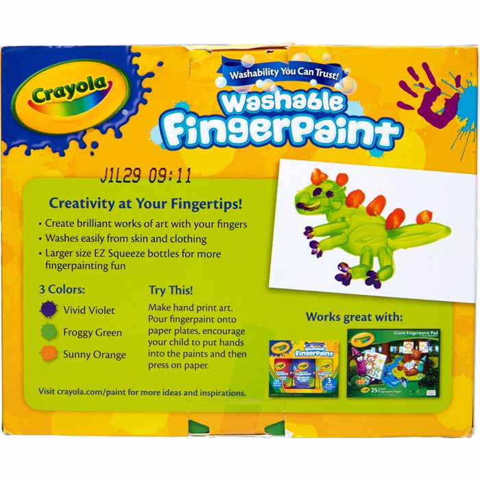 Washable Fingerpaint Secondary Colors 3 Count