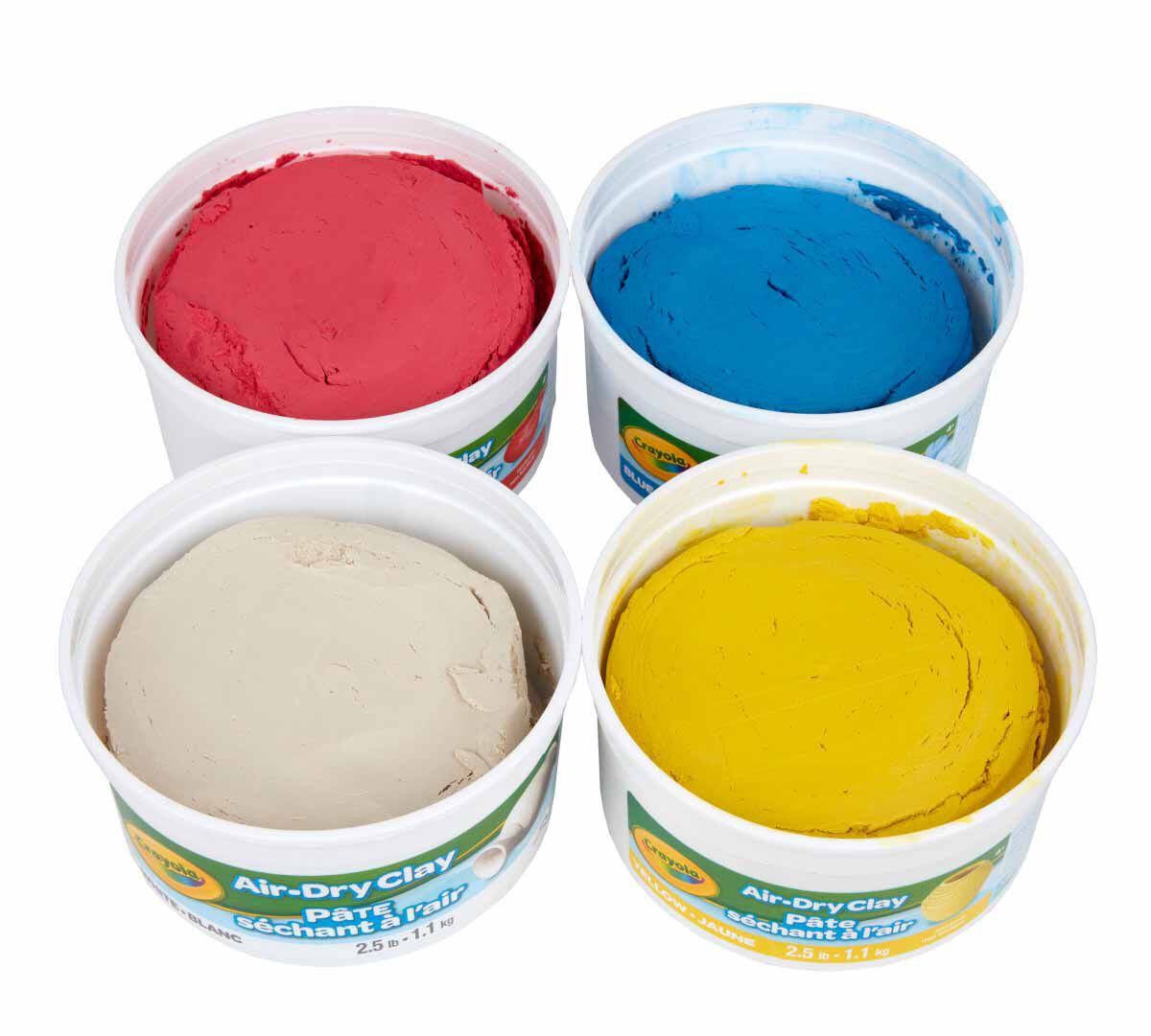 4-in-1 Air Dry Clay (4) 2.5 lb Resealable Buckets Classic Colors