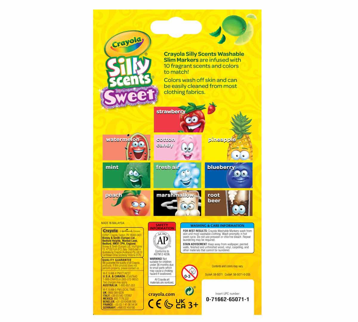 Silly Scents Fine Line Markers Sweet Scents 10 Count