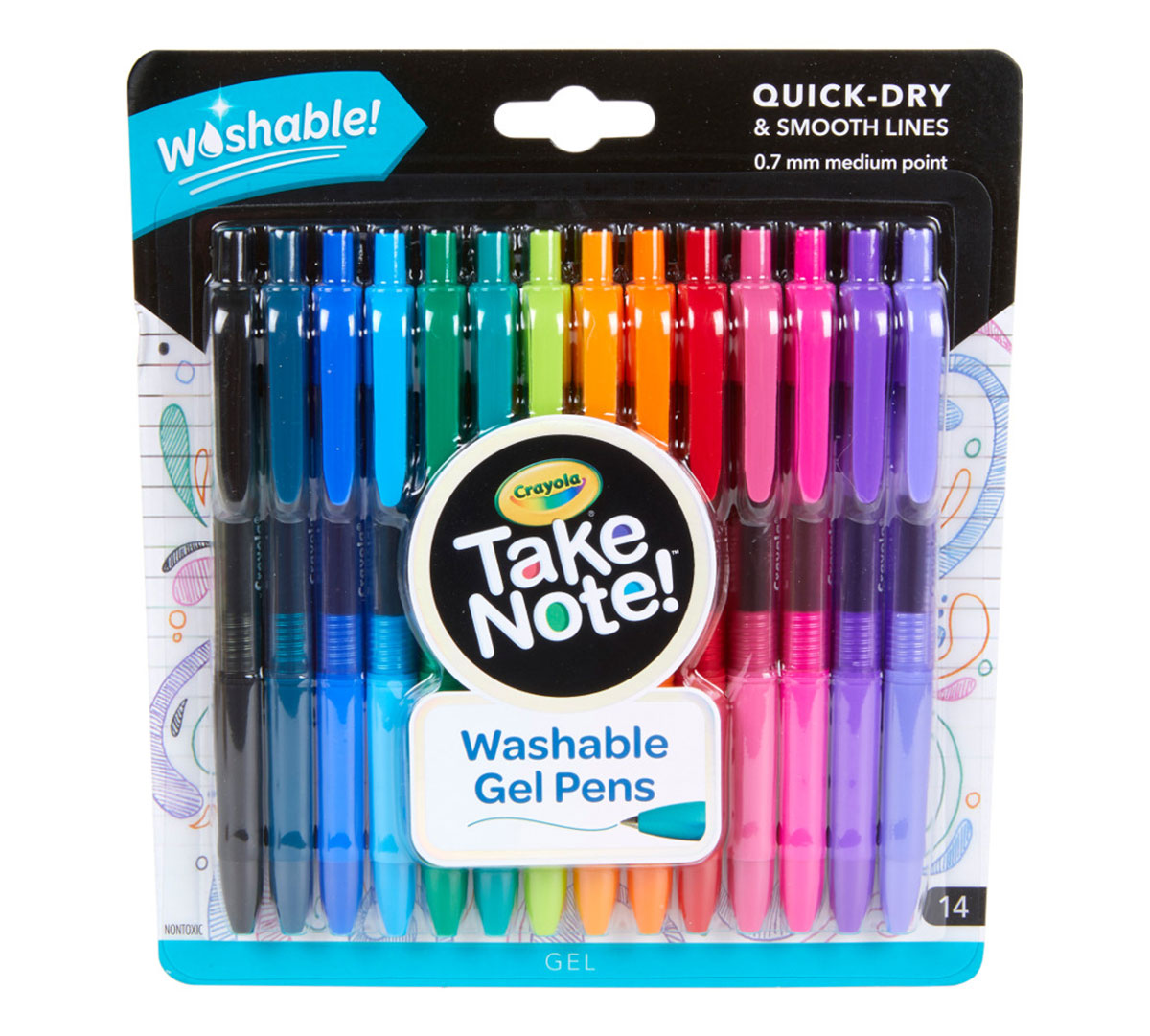 Take Note Washable Gel Pens 14 Count