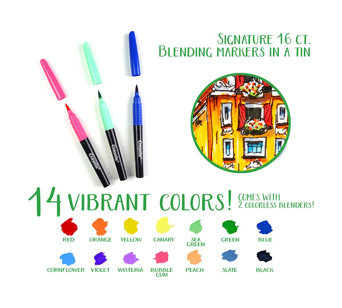 Signature Blending Markers with Tin 16 Count