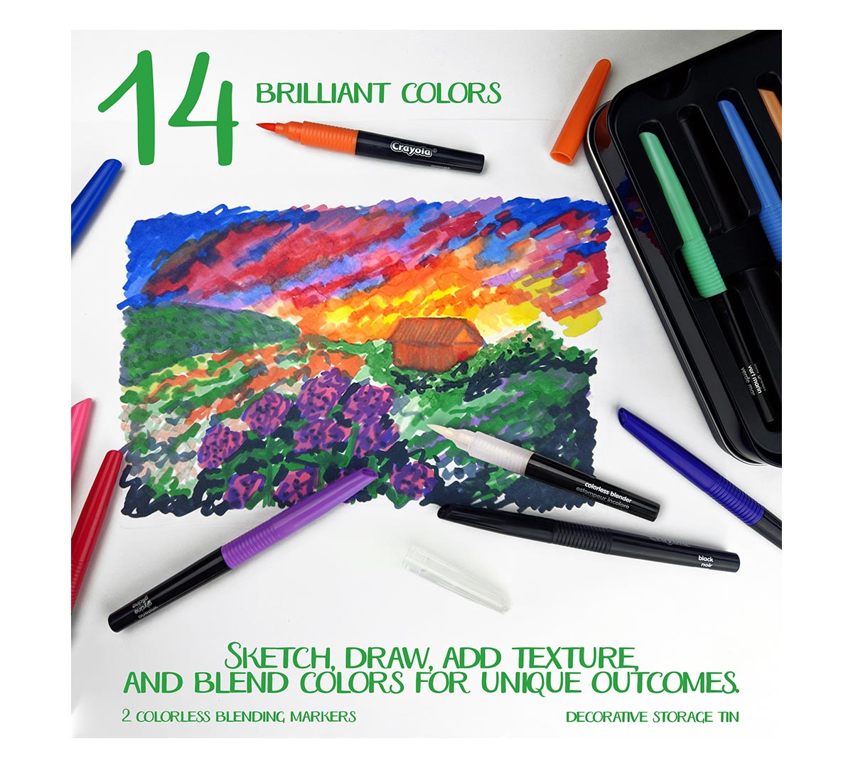 Signature Blending Markers with Tin 16 Count