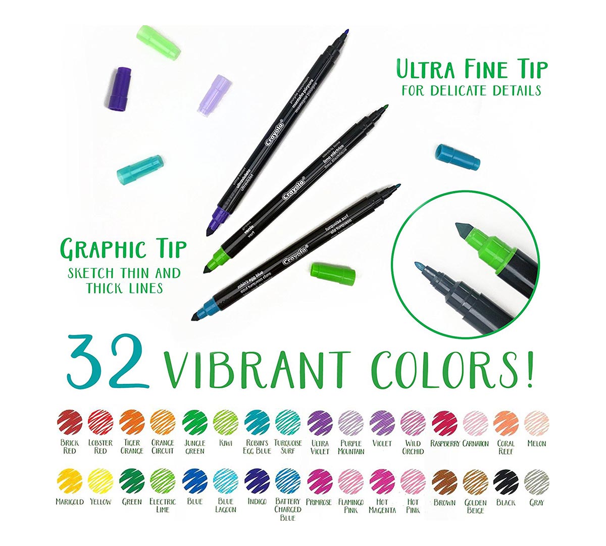 Signature Sketch &amp; Detail Dual Ended Markers 16 Count