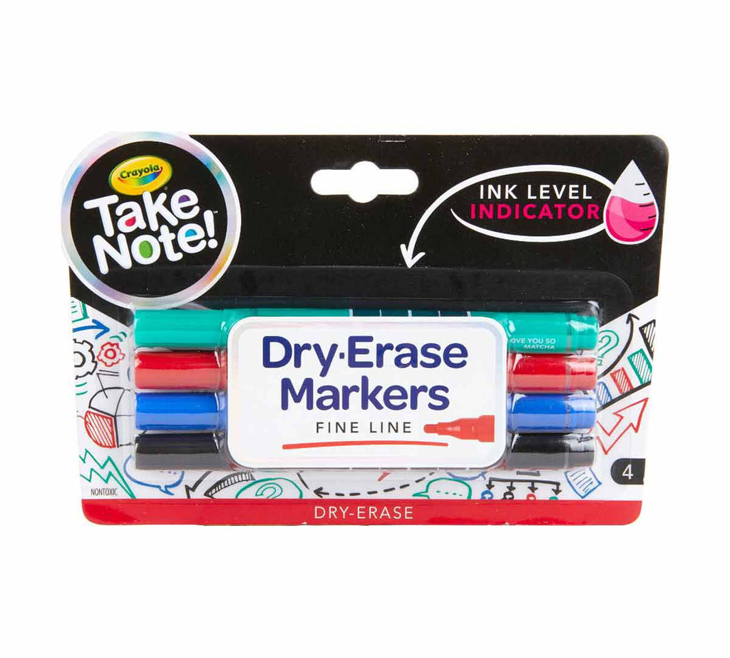 Take Note Low Odor Dry Erase Markers Fine Tip 4 Count