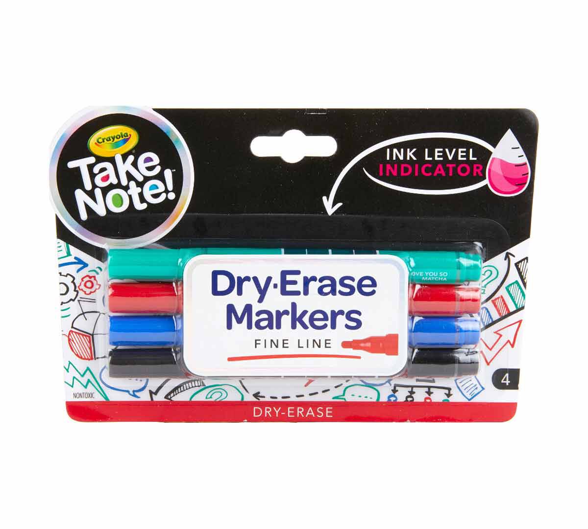 Take Note Low Odor Dry Erase Markers Fine Tip 4 Count