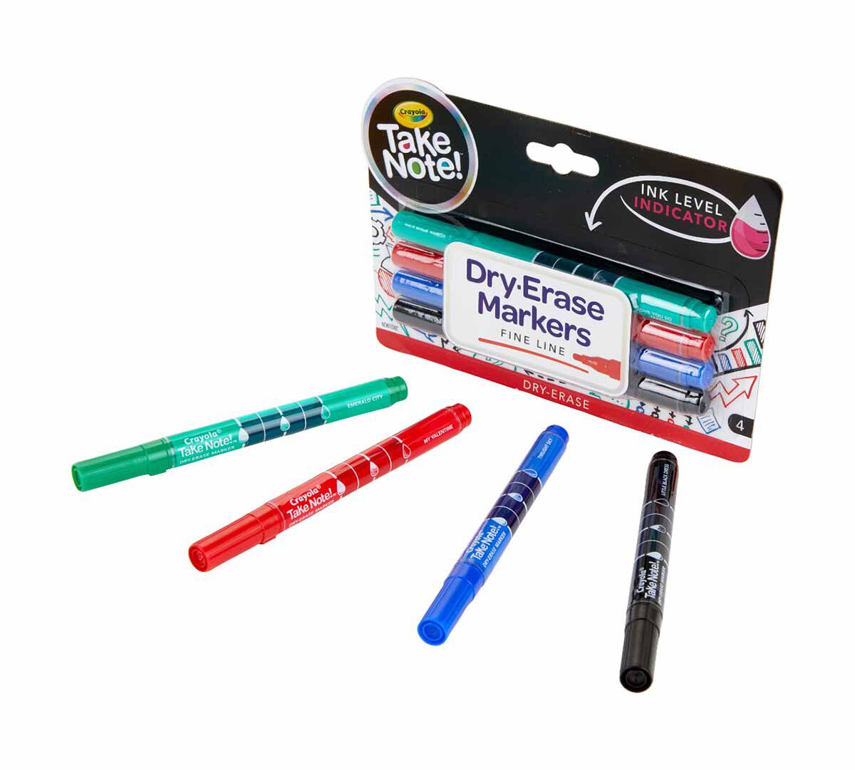 Take Note Low Odor Dry Erase Markers Fine Tip 4 Count
