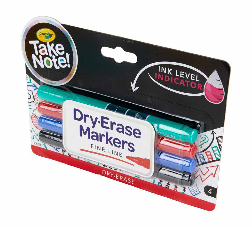 Take Note Low Odor Dry Erase Markers Fine Tip 4 Count