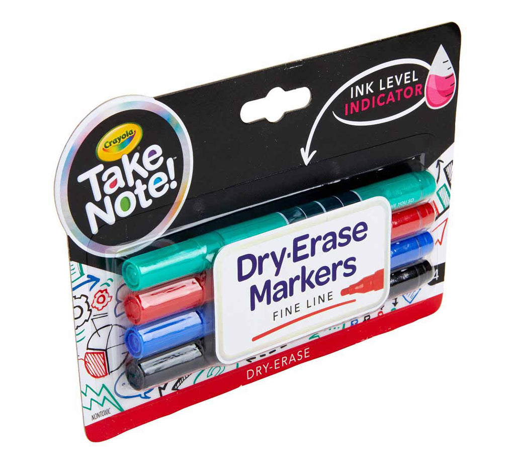 Take Note Low Odor Dry Erase Markers Fine Tip 4 Count
