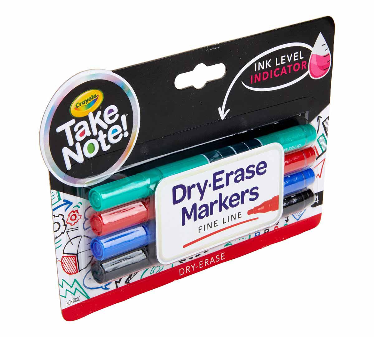 Take Note Low Odor Dry Erase Markers Fine Tip 4 Count