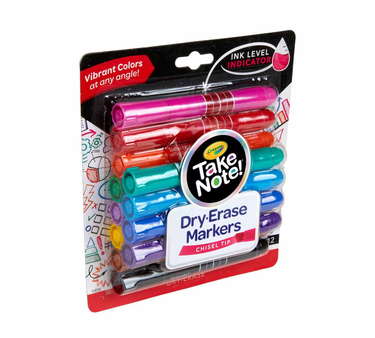 Take Note Dry Erase Markers Chisel Tip 12 Count