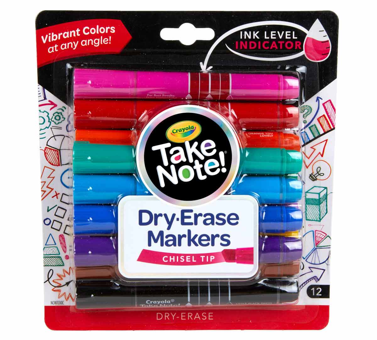 Take Note Dry Erase Markers Chisel Tip 12 Count