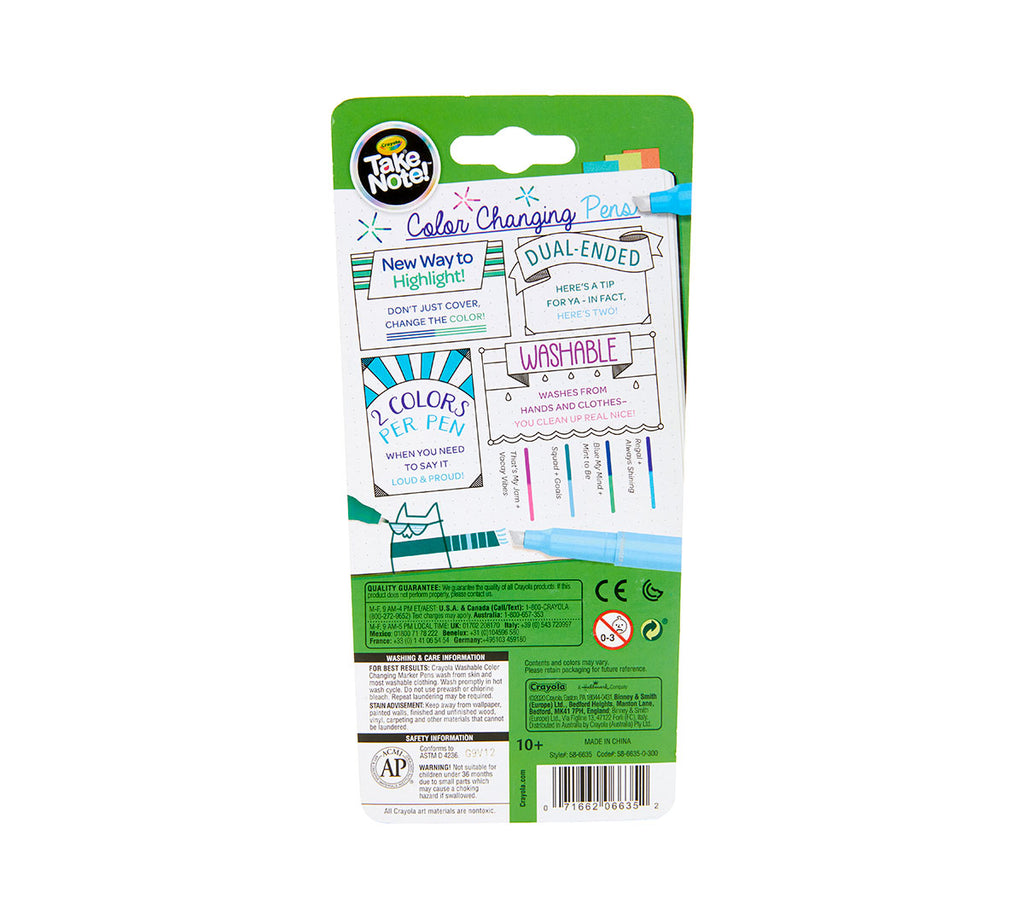 Take Note Dual Ended Color Changing Pens 4 Count