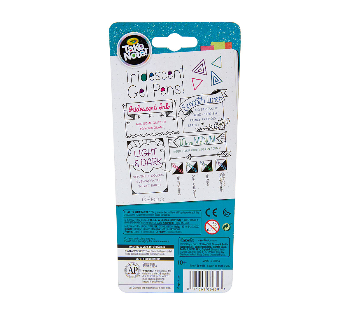 Take Note Iridescent Gel Pens 4 Count