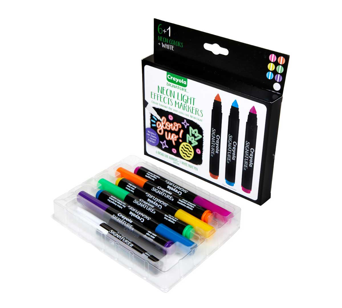 Signature Neon Light Effects Markers 6 Count