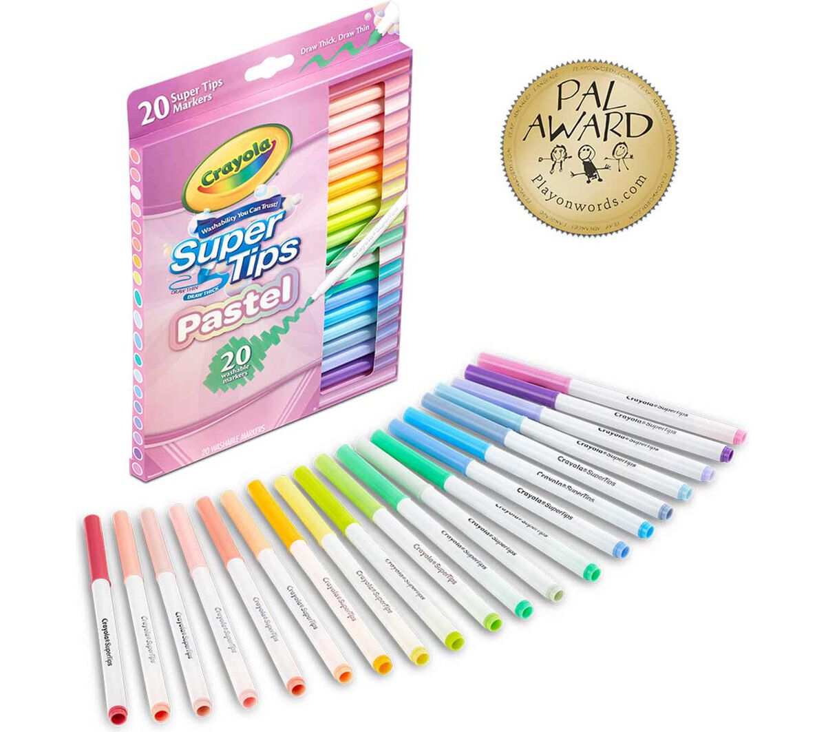 Washable Super Tips Pastel Markers 20 Count