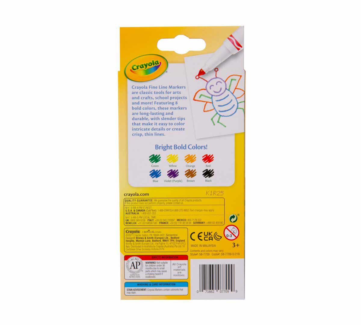 Fine Line Markers Classic Colors 8 Count