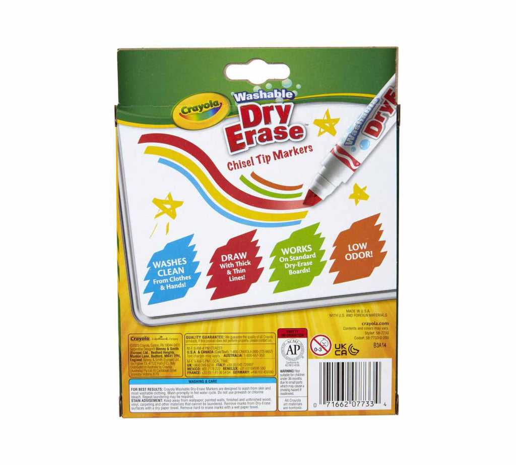 Washable Dry Erase Markers Wedge Tip 10 count